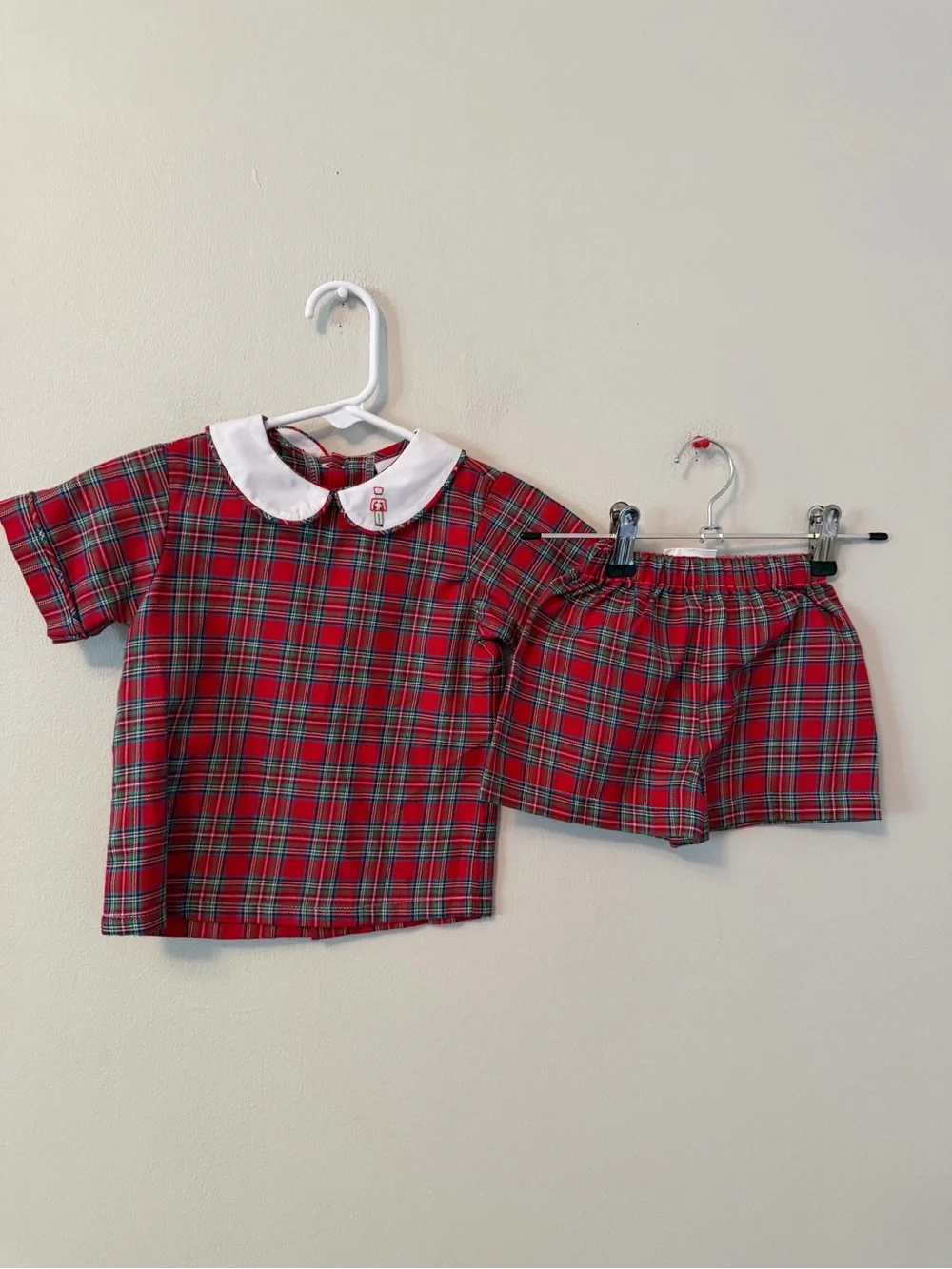 Lullaby Set Red Plaid Nutcracker Collar with Shorts